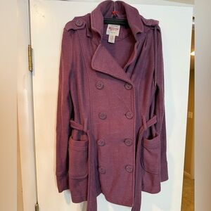 Mossimo Supply Co. Purple Double-Breasted Coat